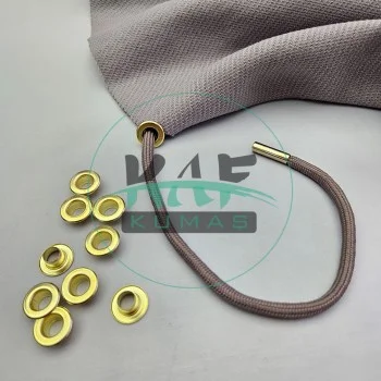 Set Fırsat* Kil Rengi 50'lu Kordon Bağcık 120 cm & No 5 Gold Renk 100'li Kuşgözü Set