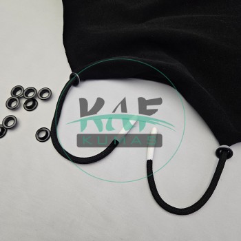 Set Fırsat* Siyah 50'lu Kordon Bağcık Beyaz Renk Sakız Uçlamalı 125 cm & No 5 Siyah Renk 100'li Kuşgözü Set