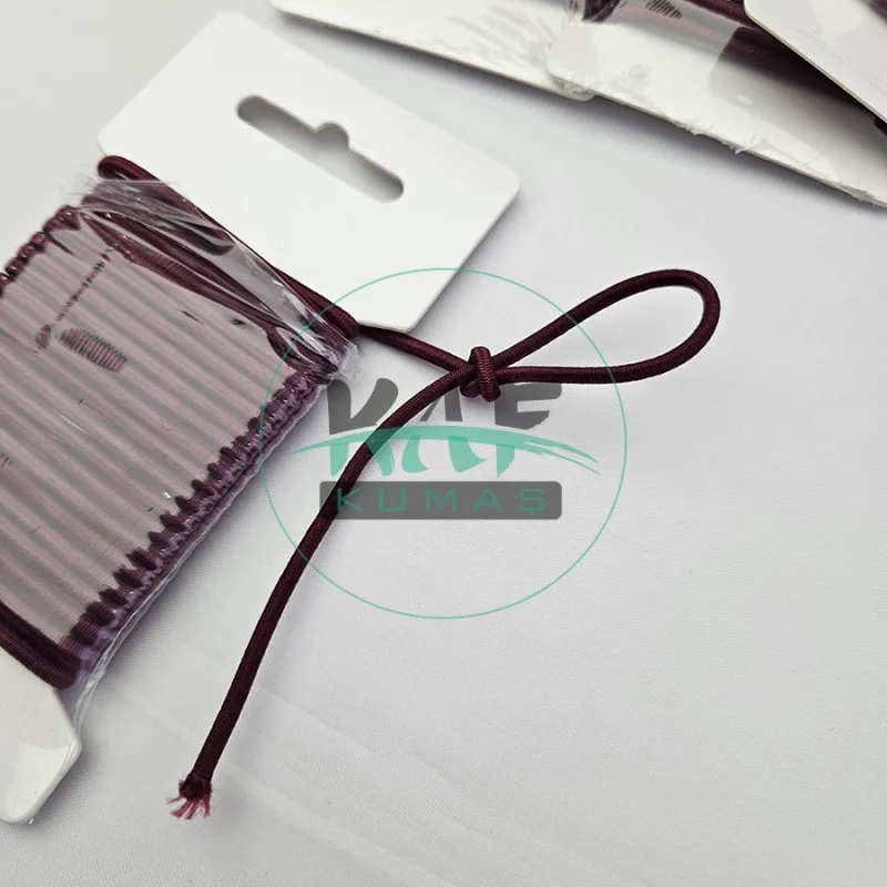 3 mm Yuvarlak Yumuşak Lastik İp 5 mt | Bel Paça Don Lastiği | Aksesuar Lastiği Bordo_177