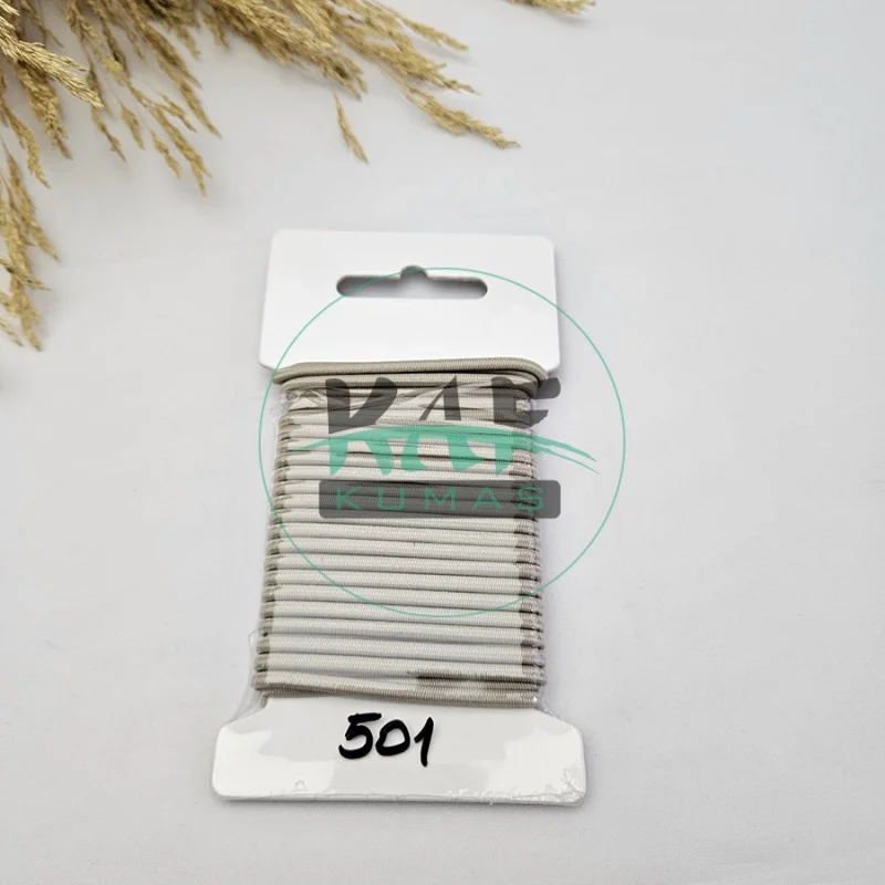 3 mm Yuvarlak Yumuşak Lastik İp 5 mt | Bel Paça Don Lastiği | Aksesuar Lastiği Bej_501
