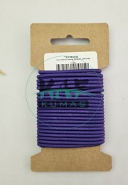 3 mm Yuvarlak Yumuşak Lastik İp 5 mt | Bel Paça Don Lastiği | Aksesuar Lastiği Mor_565