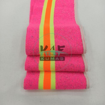 Açık Sarı Çizgili Pembe Yaka