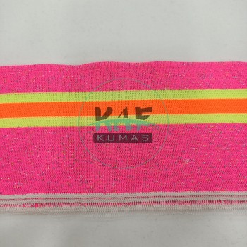Açık Sarı Çizgili Pembe Yaka