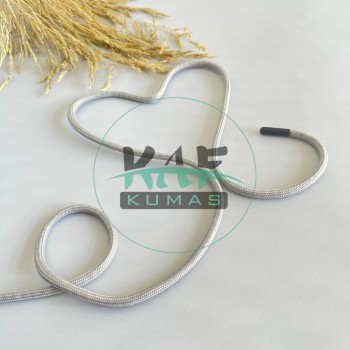 Plastik Uçlu 125 cm Kordon | Gri