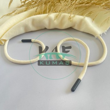 Plastik Uçlu 125 cm Kordon | Krem