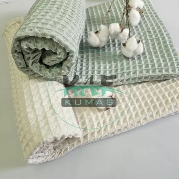Büyük Kareli Waffle Pike Kumaş | Kumaş Eni: 140 cm | W-17 Açık Mint