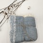 Çift Taraflı 7 Katlı Müslin Bebek Battaniye 110x110 cm | Renk: Açık Denim - Ekru