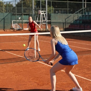 Kadın Saks Mavi Şortlu Tenis Elbisesi