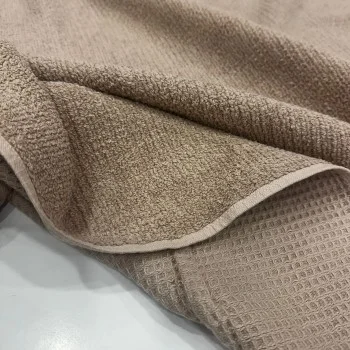 Çift Taraflı Küçük Kareli Waffle Pike - Havlu Kumaş | Kahverengi