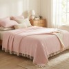 7 Katlı Soft Pembe Çift Taraflı Dolgulu Çift Kişilik Müslin Battaniye | 230 x 240 cm