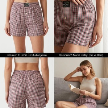 %100 Pamuklu Unisex Relaxed Boxer | Model 3