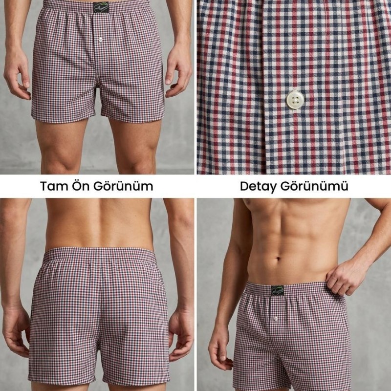 %100 Pamuklu Unisex Relaxed Boxer | Model 3