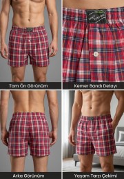 %100 Pamuklu Unisex Relaxed Boxer | Model 4