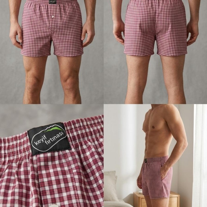 %100 Pamuklu Unisex Relaxed Boxer | Model 5
