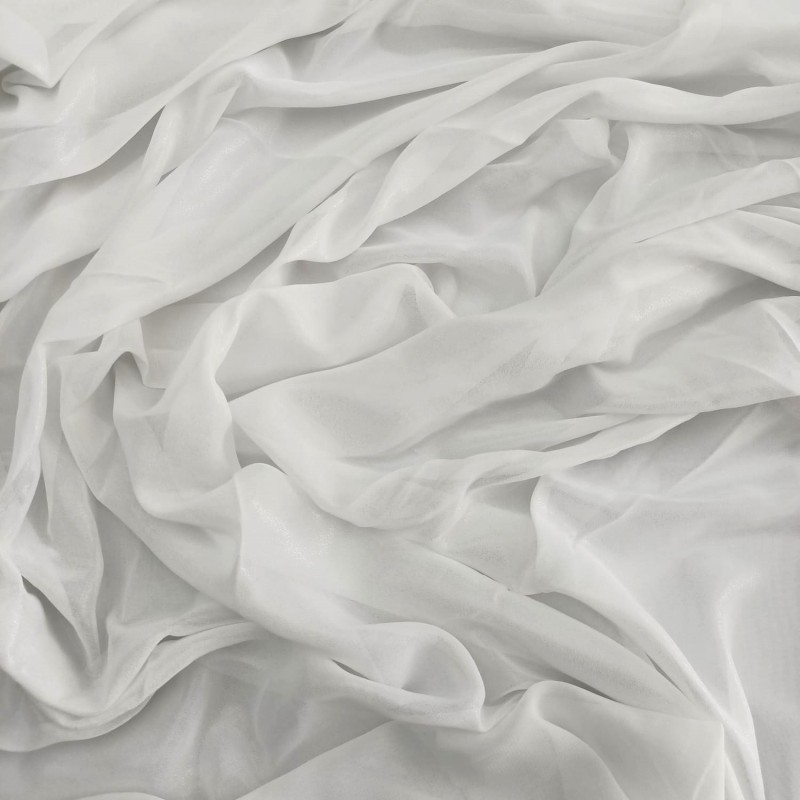 Gümüş Simli Tül Parça Kumaş %100 Polyester