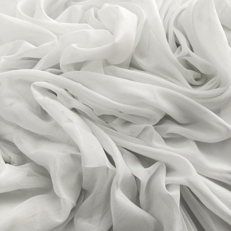 Gümüş Simli Tül Parça Kumaş %100 Polyester