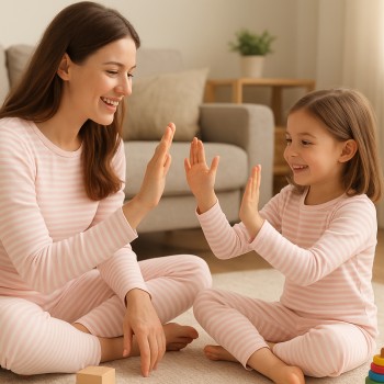 İplik Boyalı İnterlok Kumaş | Pembe Çizgili