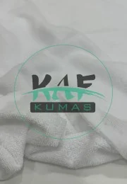 Pamuklu Triga Havlu Kumaş | Beyaz | Bir Tarafı Kadife Bir Tarafı Havlu