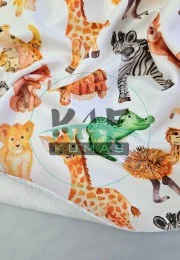 Baskılı Bambulu Havlu Kumaş | Zebra