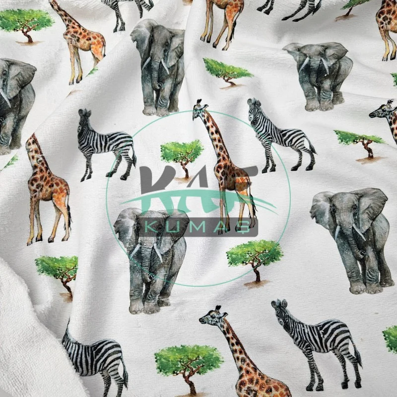 Baskılı Pamuklu Havlu Kumaş | Zebra