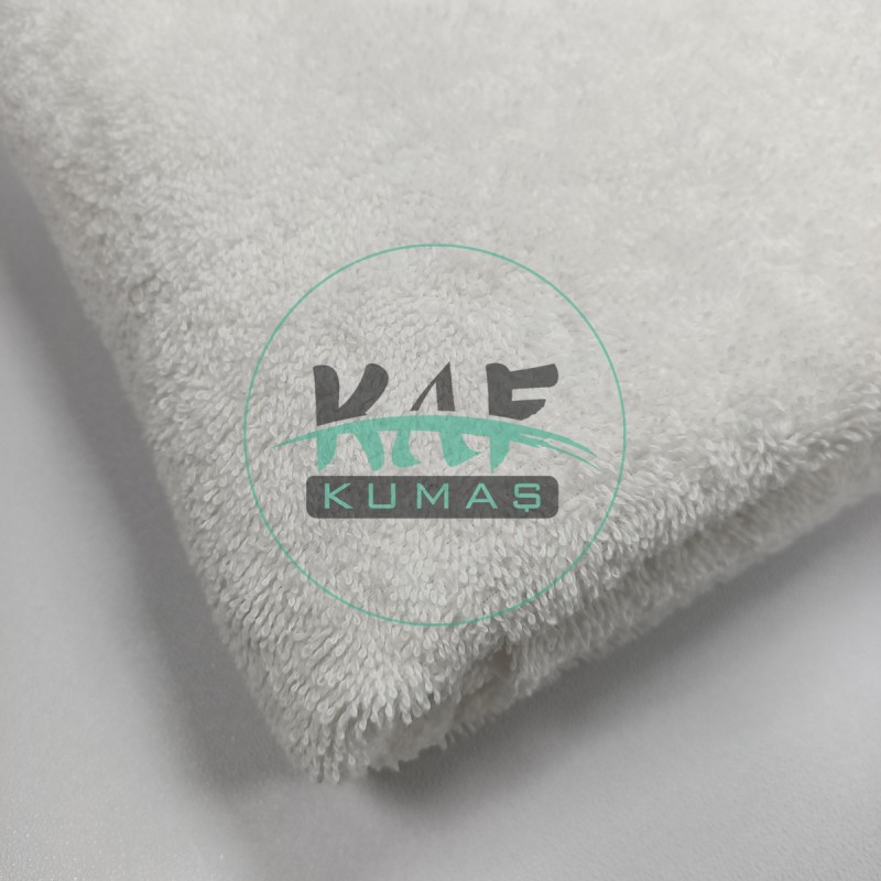Premium Kalite %100 Pamuk Kalın Havlu Kumaş | 400 gsm - 140 cm | Beyaz