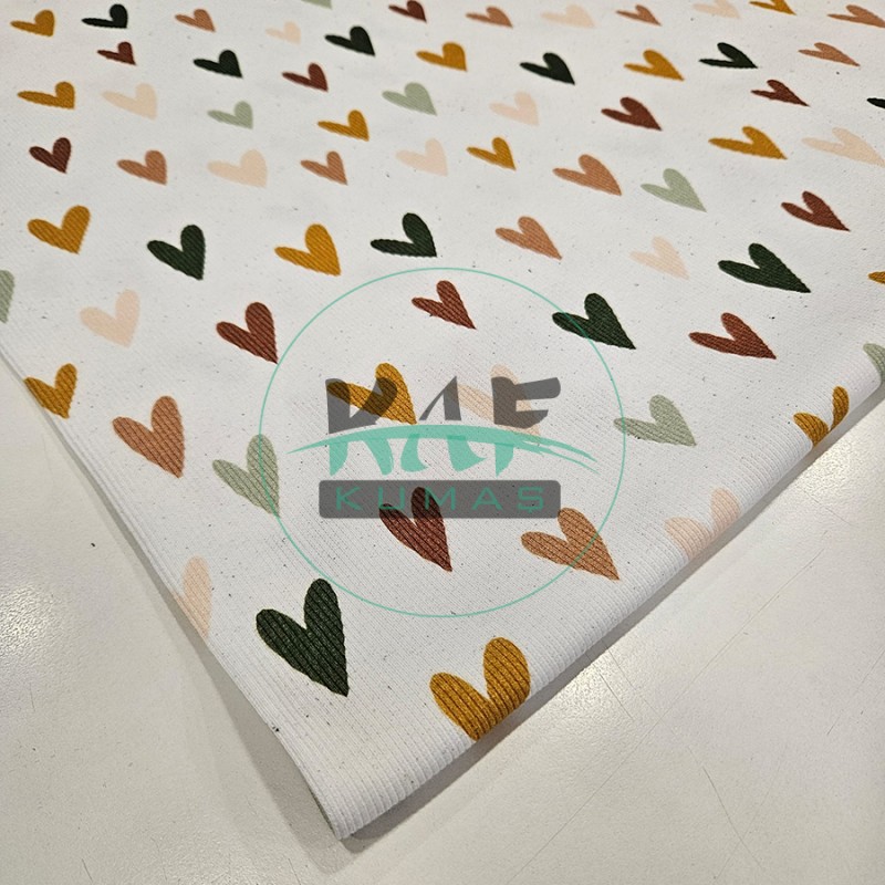 Hardal Kalp Desenli Kaşkorse Kumaş