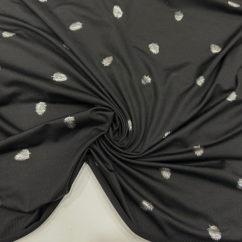 Baskılı Penye Polyester Süprem Kumaş | Yaprak Desenli | a-01