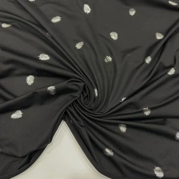 Baskılı Penye Polyester Süprem Kumaş | Yaprak Desenli | a-01