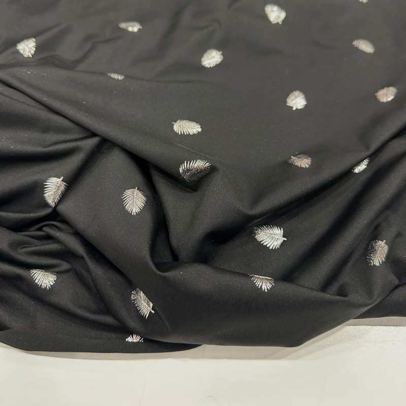 Baskılı Penye Polyester Süprem Kumaş | Yaprak Desenli | a-01