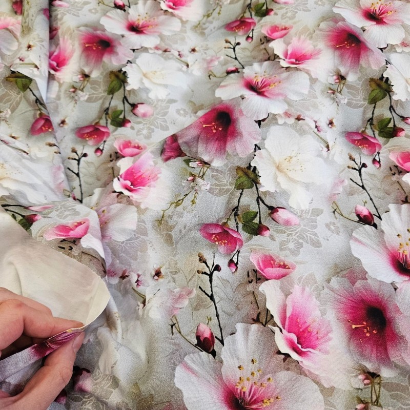 Dijital Baskılı Penye Süprem Kumaş | Sakura