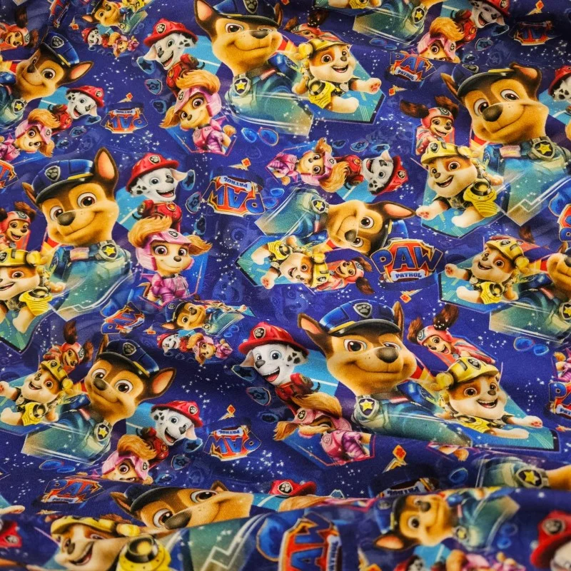 Dijital Baskılı Penye Süprem Kumaş | Paw Patrol