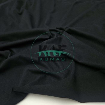 S07 | Siyah Penye Süprem *Soft Tuşe - Üstü Fırçalı  (24/1 - 170 GSM, 180 CM) Premium Tişörtlük Pamuk Kumaş