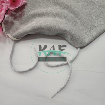 Şeffaf Uçlamalı 138 cm Gri Kordon Bağcık | Sweatshirt-Eşofman İpi 1 Adet