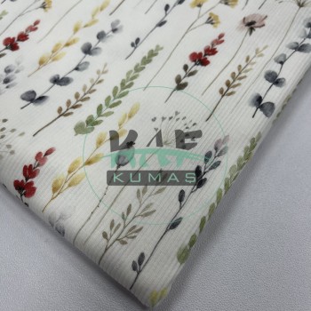 İnce Dallar Desenli Kaşkorse Kumaş