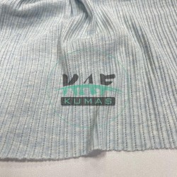 Pamuklu Pointelle Kaşkorse Kumaş | Mavi Melanj
