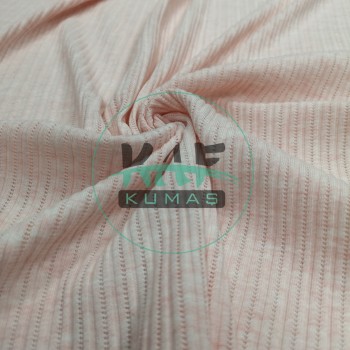 Pamuklu Pointelle Kaşkorse Kumaş | Pembe Melanj