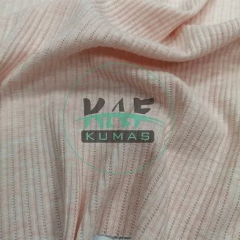 Pamuklu Pointelle Kaşkorse Kumaş | Pembe Melanj