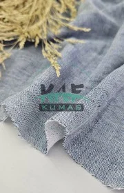 Krinkıl Müslin |  Çift Renk 2 Katlı Bürümcük Kumaş | Denim Ve Krem