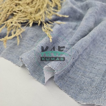 Krinkıl Müslin |  Çift Renk 2 Katlı Bürümcük Kumaş | Denim Ve Krem