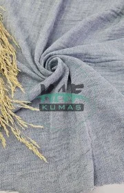 Krinkıl Müslin |  Çift Renk 2 Katlı Bürümcük Kumaş | Denim Ve Krem