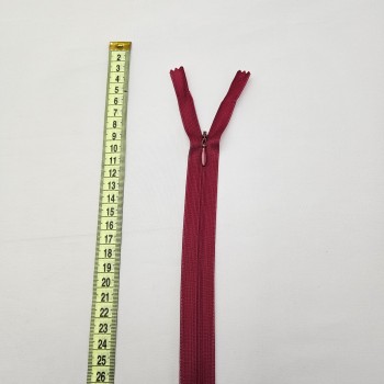 Gizli Fermuar | Uzunluk: 40 cm | Canlı Bordo