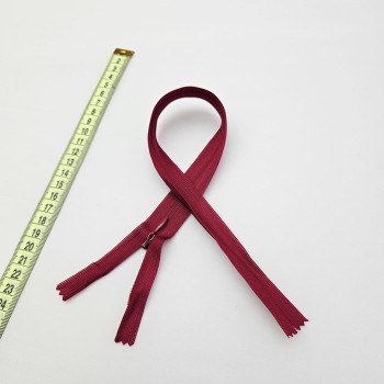 Gizli Fermuar | Uzunluk: 40 cm | Canlı Bordo