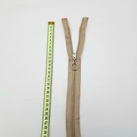 Yuvarlak Halka Fermuar | Mont-Çanta Fermuarı Uzunluk: 47 cm Koyu Bej