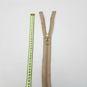 Yuvarlak Halka Fermuar | Mont-Çanta Fermuarı Uzunluk: 47 cm Koyu Bej