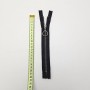 Siyah Metalik Dişli Yuvarlak Halka Fermuar | Mont-Çanta Fermuarı Uzunluk: 20 cm Siyah