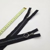 Siyah Metalik Dişli Yuvarlak Halka Fermuar | Mont-Çanta Fermuarı Uzunluk: 20 cm Siyah