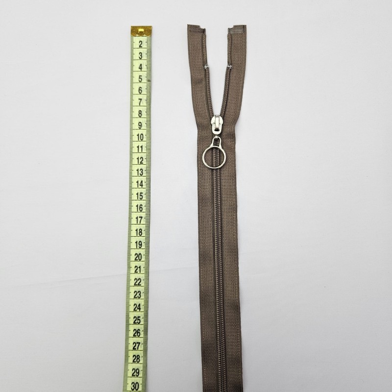 Yuvarlak Halka Fermuar | Mont-Çanta Fermuarı Uzunluk: 47 cm Vizon