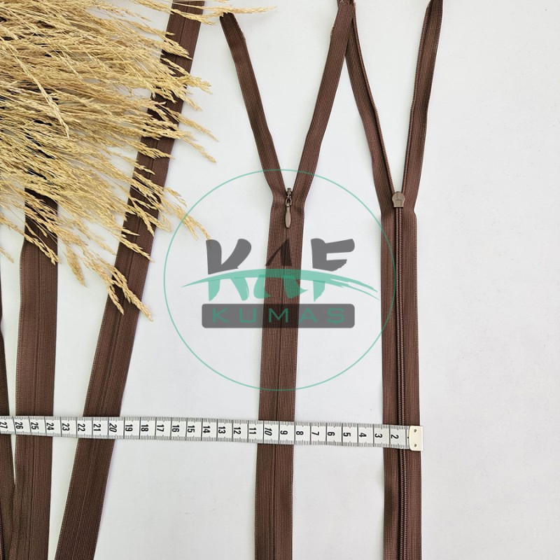 Gizli Fermuar | Uzunluk: 25 cm | Açık Kahverengi