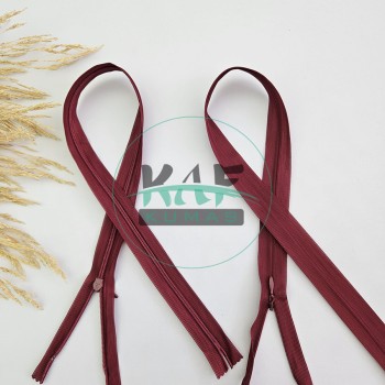 Gizli Fermuar | Uzunluk: 25 cm | Bordo