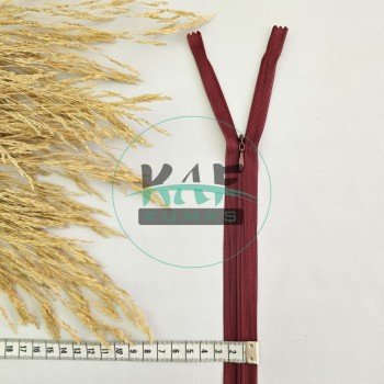 Gizli Fermuar | Uzunluk: 60 cm | Bordo